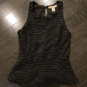 Derek Heart Textured Black Peplum Top